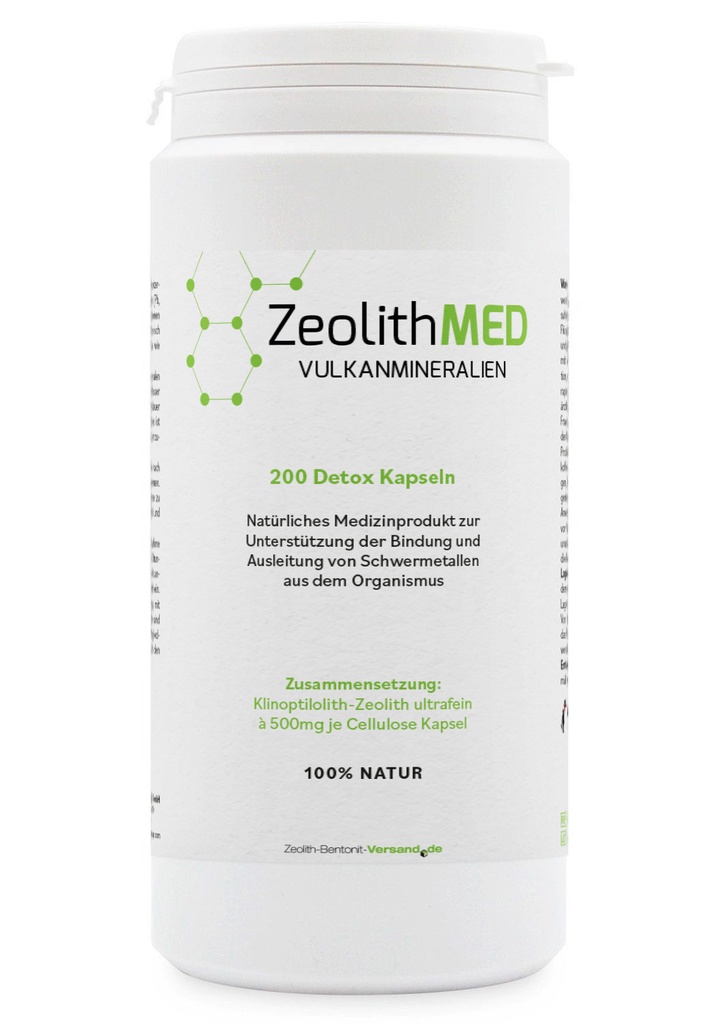 ZeolithMED 200 Detox-Kapseln, Medizinprodukt mit CE-Zertifikat
